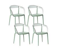 Lot de 4 Chaises de Jardin Moderne Minimaliste en Plastique Matière Synthétique