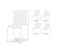 Kosmi - Lot De 4 Chaises De Jardin Ou Terrasse Blanches En Résine Polypropylène 1