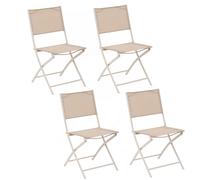 Lot de 4 chaises de jardin pliables MODULA - Lin et Argile