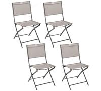 Lot De 4 Chaises De Jardin Pliables Modula - Taupe Et Gris Marron