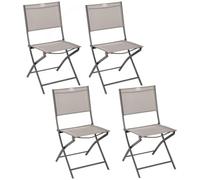 Lot De 4 Chaises De Jardin Pliables Modula - Taupe Et Gris Marron