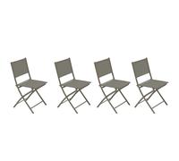 Lot de 4 chaises de jardin pliante métal Modula Café/Noisette- Hesperide