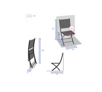 Lot De 4 Chaises De Jardin Pliante Métal Modula Café/Noisette- Hesperide Multicolore