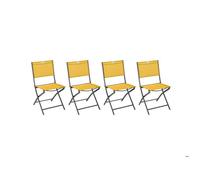 Lot de 4 Chaises de jardin pliante métal Modula Moutarde/Graphite - Hespéride