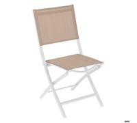 Lot de 4 chaises jardin pliantes ESSENTIA Lin Blanc Aluminium traité époxy, Texaline Hespéride