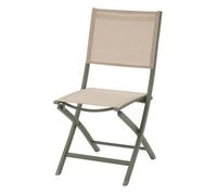Lot de 4 chaises jardin pliantes ESSENTIA Lin Vert laurier Aluminium traité époxy, Texaline Hespéride