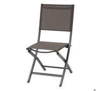 Lot de 4 chaises jardin pliantes ESSENTIA Wengé Praliné Aluminium traité époxy, Texaline Hespéride