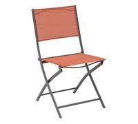 Lot de 4 chaises jardin pliantes MODULA Ambre Graphite Acier traité époxy, Texaline Hespéride