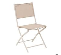 Lot de 4 chaises jardin pliantes MODULA Lin Argile Acier traité époxy, Texaline Hespéride