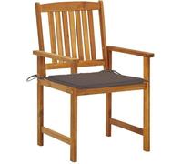 Lot de 4 chaises de réalisateur avec coussins, en bois massif d'acacia