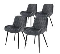 Lot de 4 chaises de salle à manger - Anthracite