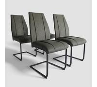 Lot de 4 chaises de salle à manger au design élégant Crescent - Gris