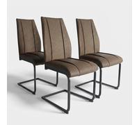 Lot de 4 chaises de salle à manger au design élégant Crescent - Marron
