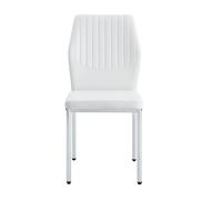 Lot de 4 chaises de salle à manger, Blanc+Argent Aosom France