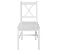 Lot de 4 chaises de salle à manger blanches en bois de pin 41,5 x 45,5 x | Bois massif de pin, design ergonomique, facile à nettoyer, capacité 110 kg
