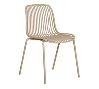 Lot de 4 Chaises de Salle à Manger Branson Empilables en Polypropylène Sable avec Pieds en Acier - Réf. VK8681847496960