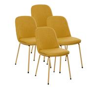 Lot de 4 chaises de salle à manger coloris ocre