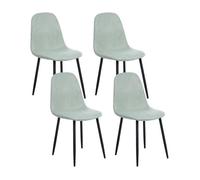 Lot de 4 chaises de salle à manger CRANDALL Tissu Vert clair