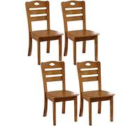 Lot de 4 chaises de salle à manger en bois massif du milieu du siècle - H mat - Chaises à dossier échelle en bois foncé pour la maison et la reurance - Slish and Fur