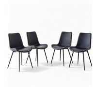 Lot de 4 chaises de salle à manger en similicuir, Noir Aosom France