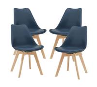 Lot de 4 chaises de salle à manger Fläten similicuir bleu [en.casa]
