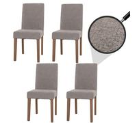 Mendler Lot de 4 chaises de Salle à Manger Littau Gris Clair Pieds Couleur Naturelle