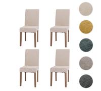 Mendler – Lot de 4 chaises Littau – intérieur, non pliable, bois, dossier haut, H. 90 cm – Beige