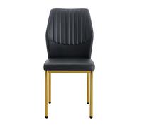 Lot de 4 chaises de salle à manger, Noir+Doré Aosom France