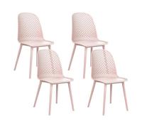 Beliani Chaises de Salle à Manger en Matière Synthétique Treillis Roses Lot de 4 Emory
