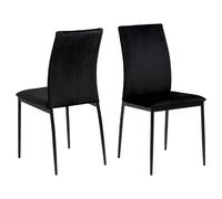 Lot de 4 chaises de salle à manger tissu Dublin MIDENA - Noir