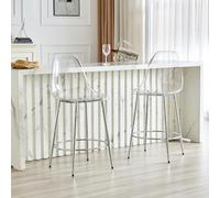 Lot de 4 chaises de salle à manger transparentes modernes avec pieds en métal, chaises de cuisine en plastique, faciles d'entretien, tabourets de bar stables jusqu'à 120 kg, chaises design pour salon