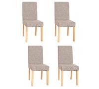 Mendler – Lot de 4 chaises de séjour Littau – Tissu gris, pieds clairs
