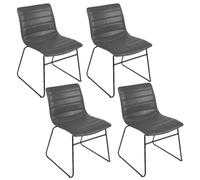 Lot de 4 Chaises design industriel Brooklyn - Gris