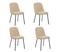 Chaise Neora tissu beige pieds métal noir