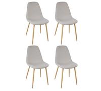 Atmosphera - Chaise Scandinave Gris Clair - Pieds Acier Effet Bois, Assise Confortable - pour Salon, Salle à Manger, Bureau