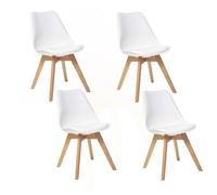 Lot de 4 Chaises design scandinave Baya - Blanc