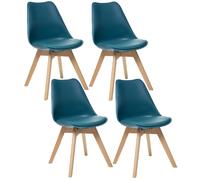 Lot de 4 chaises design scandinave BAYA - Bleu canard