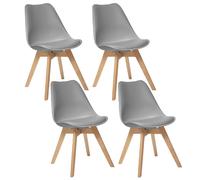 Lot de 4 chaises design scandinave BAYA - Gris clair