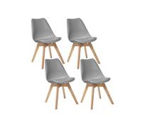 Lot de 4 chaises design scandinave BAYA - Gris clair