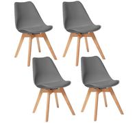 Lot de 4 chaises design scandinave BAYA - Gris foncé
