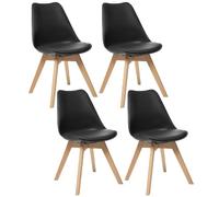 Lot de 4 chaises design scandinave BAYA - Noir