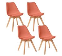 Lot de 4 chaises design scandinave BAYA - Terracotta
