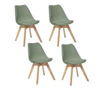 Toilinux - Lot de 4 chaises design scandinave BAYA - Vert - Baya vert G