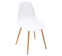 Toilinux - Lot de 4 Chaises design scandinave Taho - Blanc