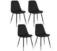 Lot de 4 Chaises design velours Tyka - Noir