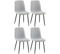 Lot de 4 chaise clp interieur non pliable en metal H. 88 cm gris