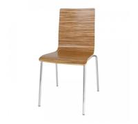 Bolero GR344 Lot de 4 chaises d'appointà dossier carré Zebrano