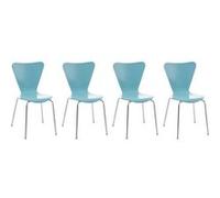 Lot de 4 chaises empilables Calisto , Bleu clair Bleu clair G