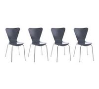Lot de 4 chaises empilables Calisto , Gris Gris G