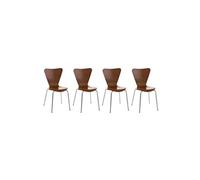 Lot de 4 chaises empilables Calisto , Marron